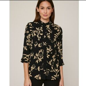 GANNI- St Pierre Crepe Floral Button Down Blouse